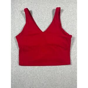 Athleta Crimson V-Neck Crop Sports Bra